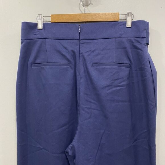BCBGMAXAZRIA NWT L Navy Blue High Waist Pleated Tapered Paperboy Career Pants - Picture 4 of 16